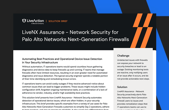 Infrastructure Assurance for Palo Alto Networks Next-Generation Firewalls